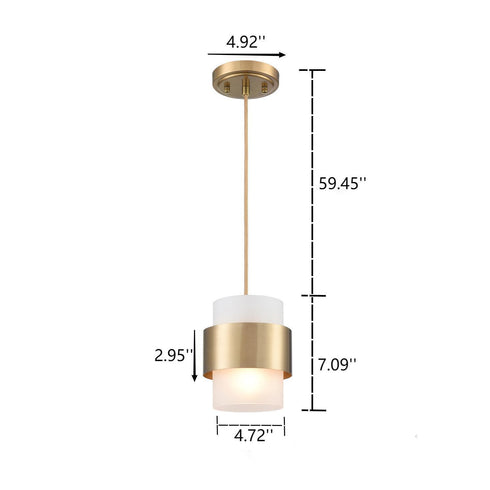 Modern Pendant Light Fixtures Over Kitchen Island Lighting Ceiling Hanging Farmhouse Metal Industrial Mini Cylinder Pendant Lighting Frosted Shade